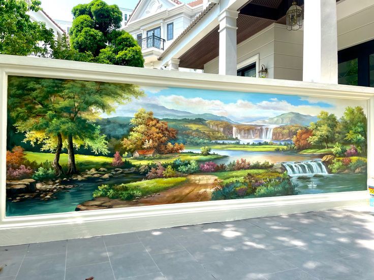 Vẽ tranh tường trang trí sân nhà