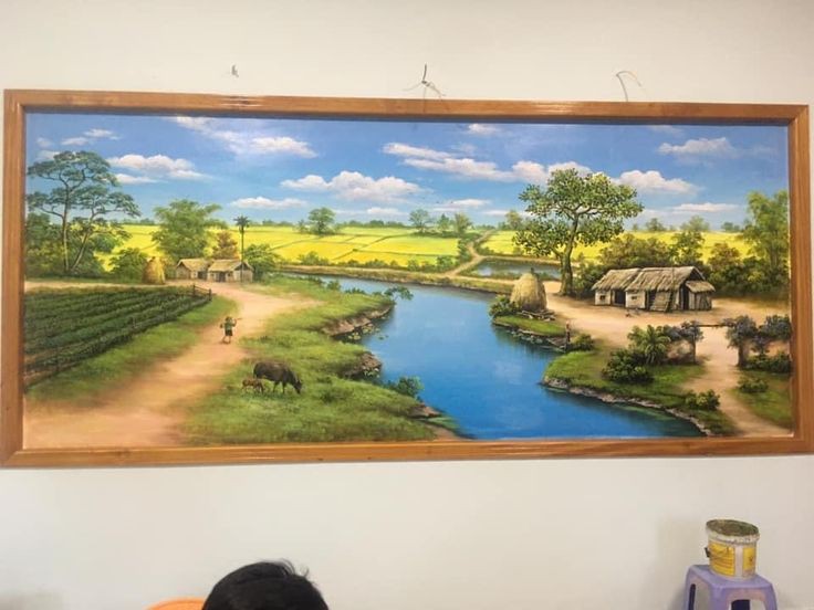 Vẽ tranh tường trang trí phòng khách