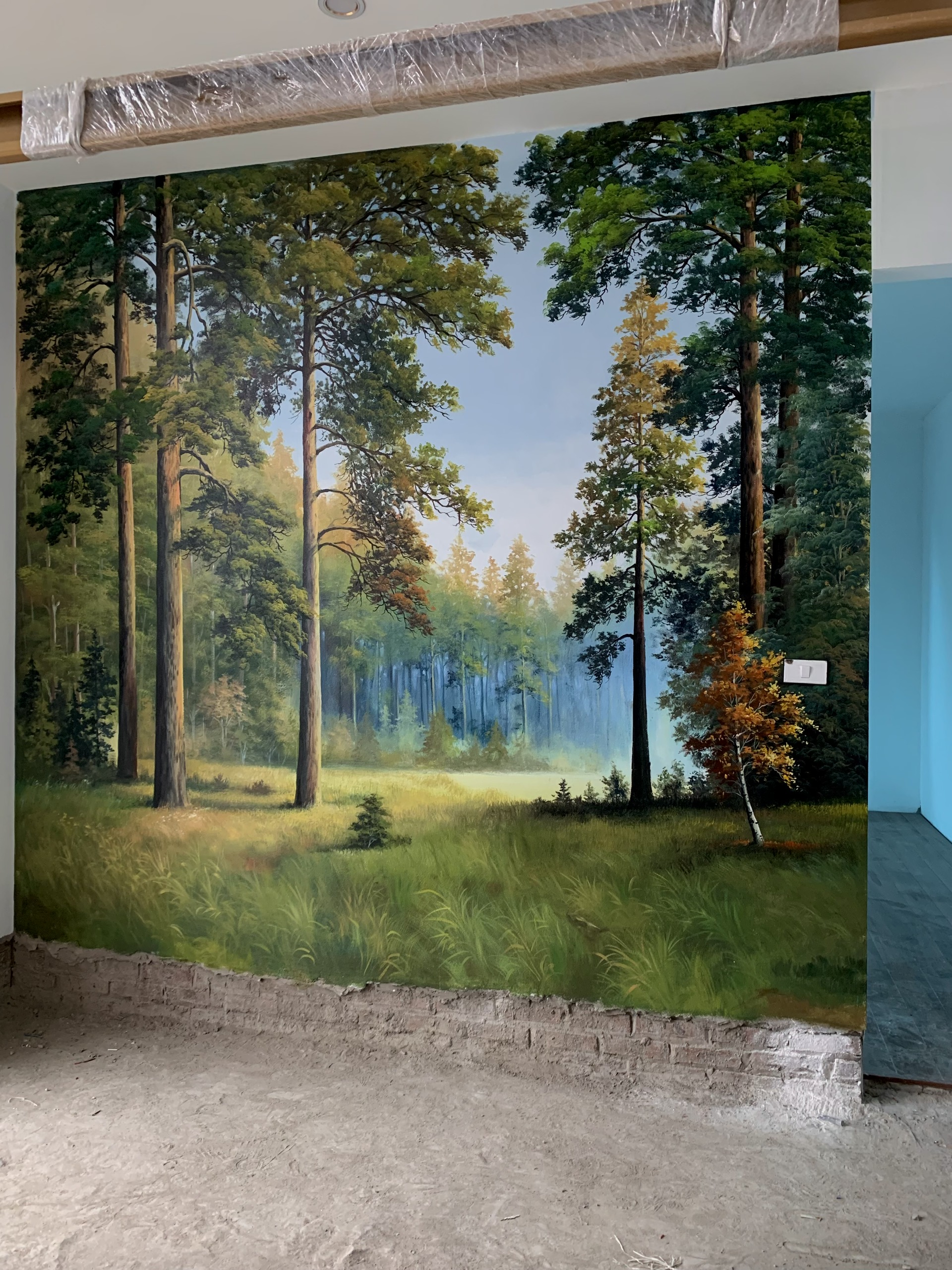 Vẽ tranh tường phòng cảnh Châu Âu trang trí không gian đẹp