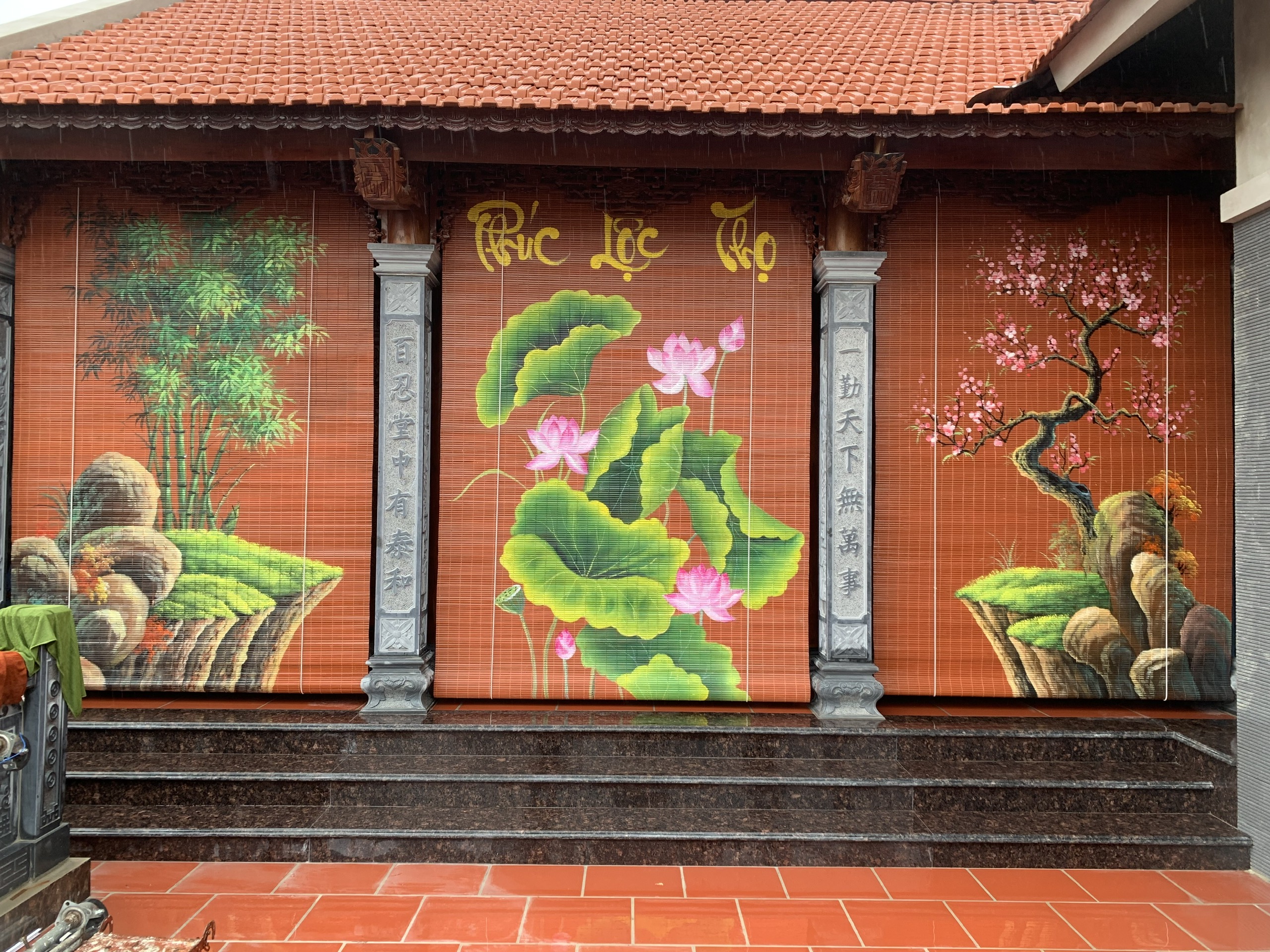 Vẽ trang trí rèm,mành tre đẹp