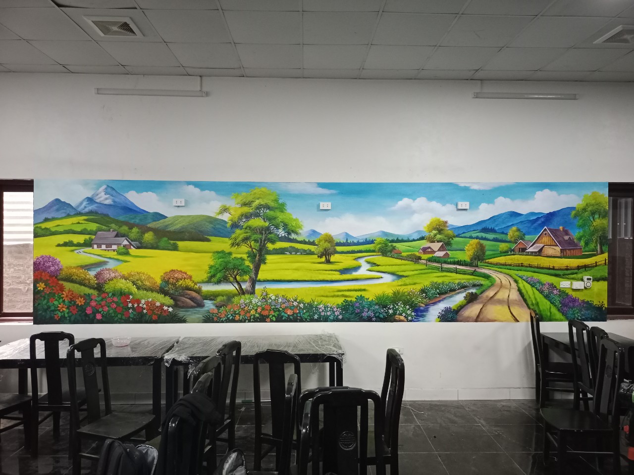 Trang Tường Nhà Hàng 3D, Cánh Đồng Đẹp