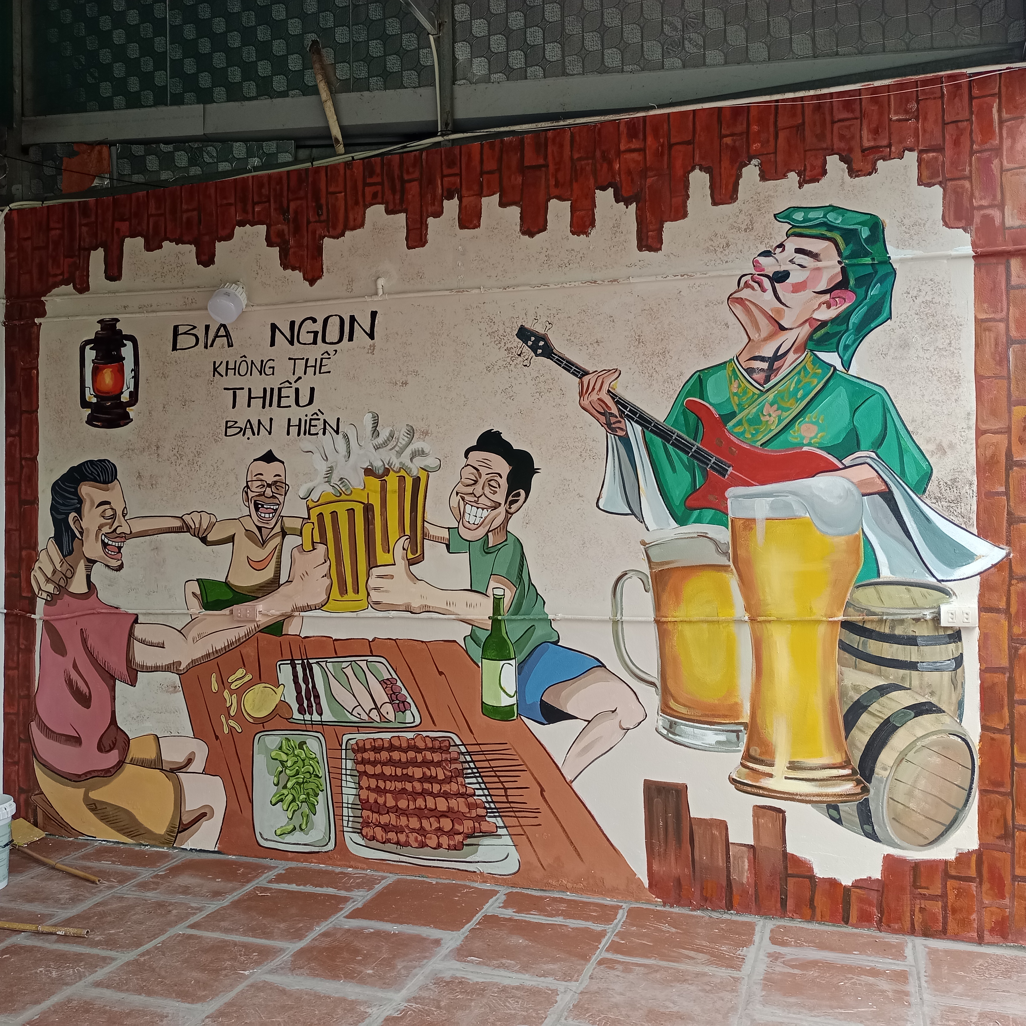 Tranh Tường Nhà Hàng Phong Cách Vui Nhộn