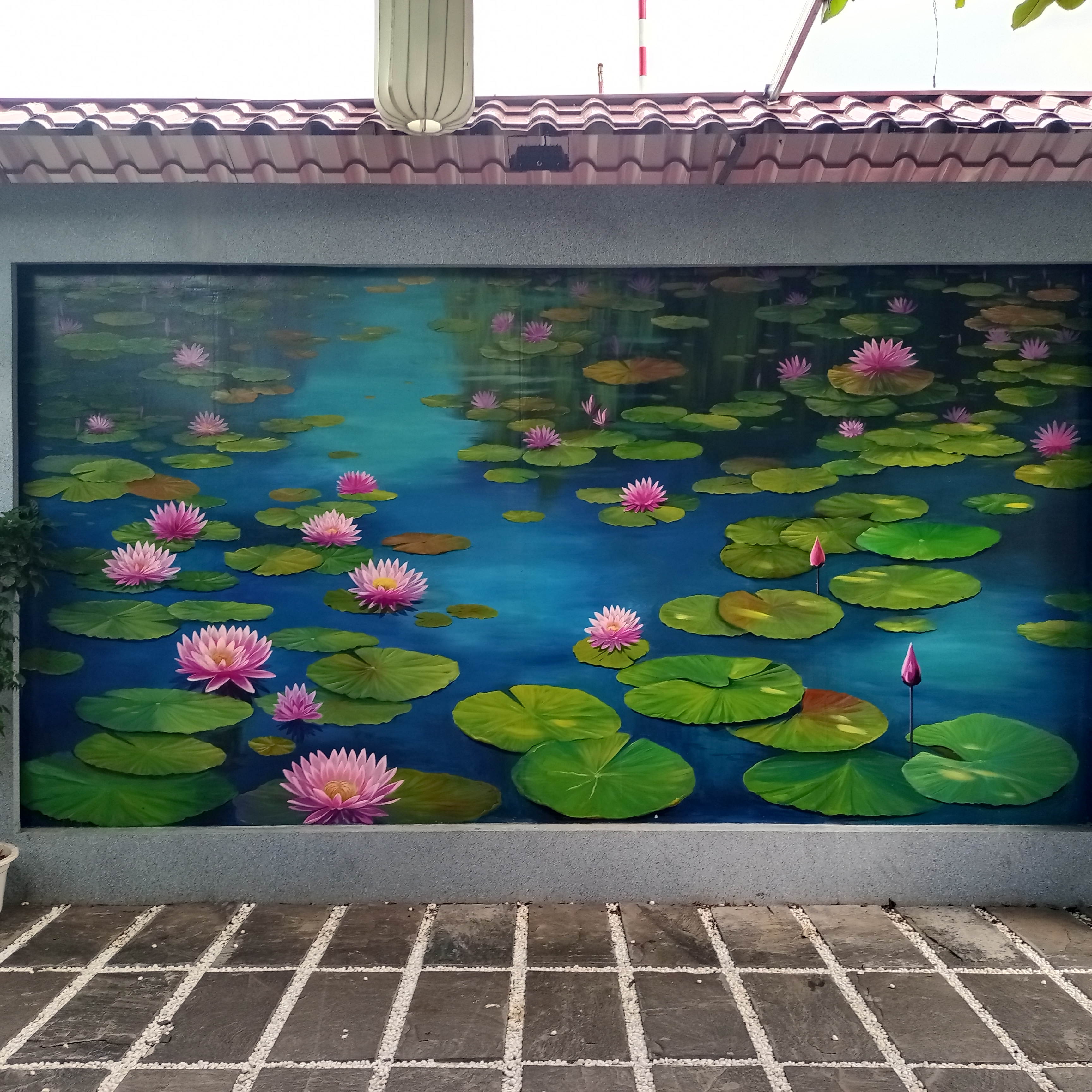 Tranh Tường Nhà Hàng,Hoa Súng 