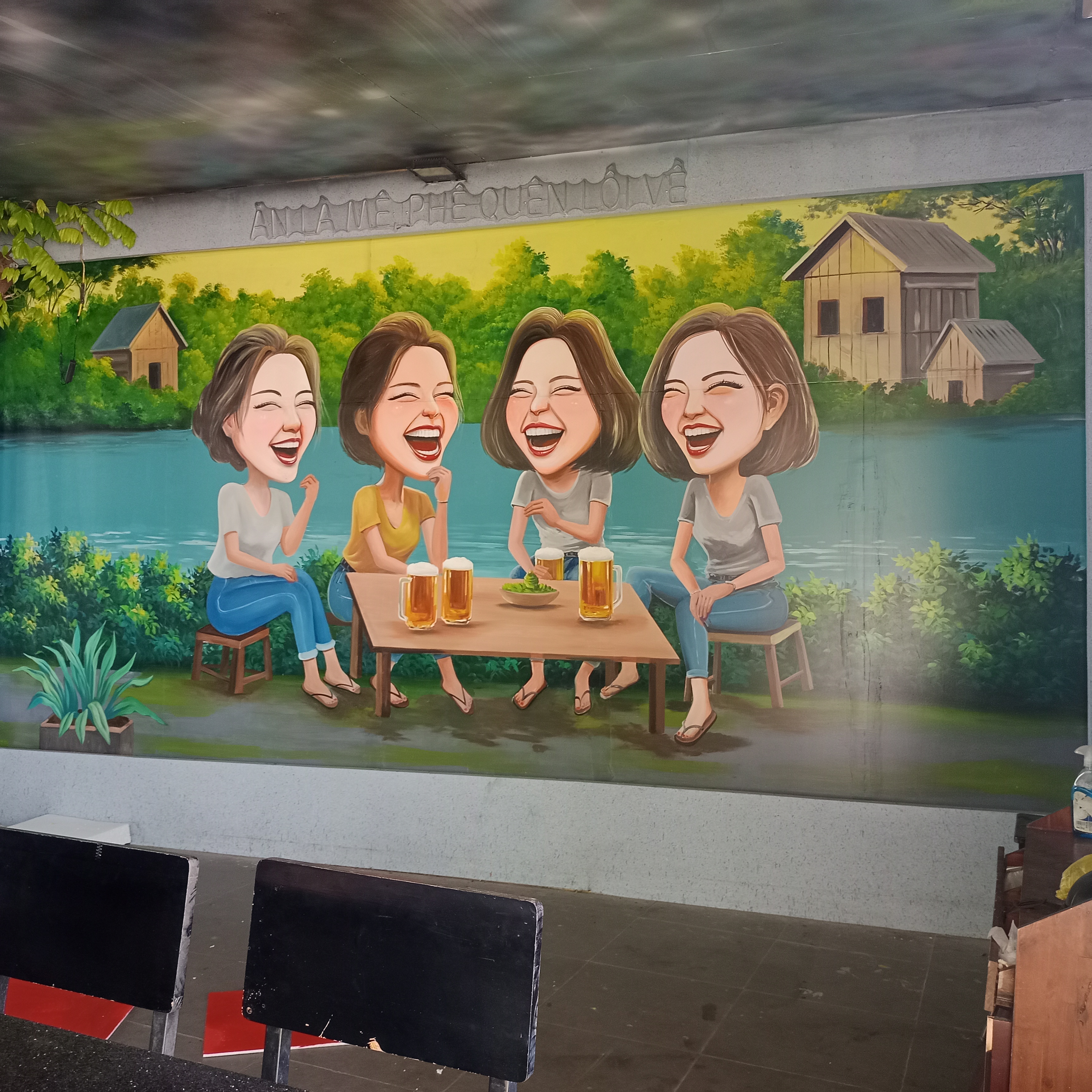 Tranh Tường 3D Quán Bia Phong Cách